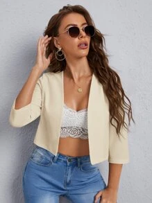 Firerie Solid Open Front Blazer In Fall/Winter - Apricot - View 5