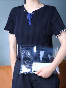 Clear Flap Clutch Bag & Waterproof, Stadium Approved 12 X 12 X 6 Clear Transparent Purse Bag For Concerts Sports Events Festivals - Clear - View 7