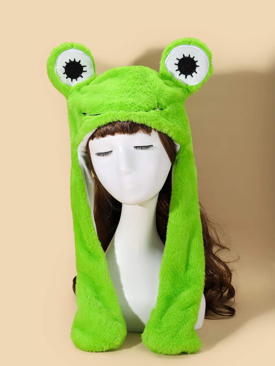 Sombrero de rana de dibujos animados con diseño - Verde - Ver 1