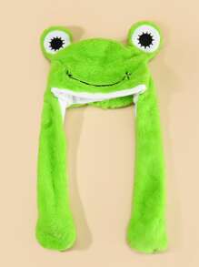 Sombrero de rana de dibujos animados con diseño - Verde - Ver 2