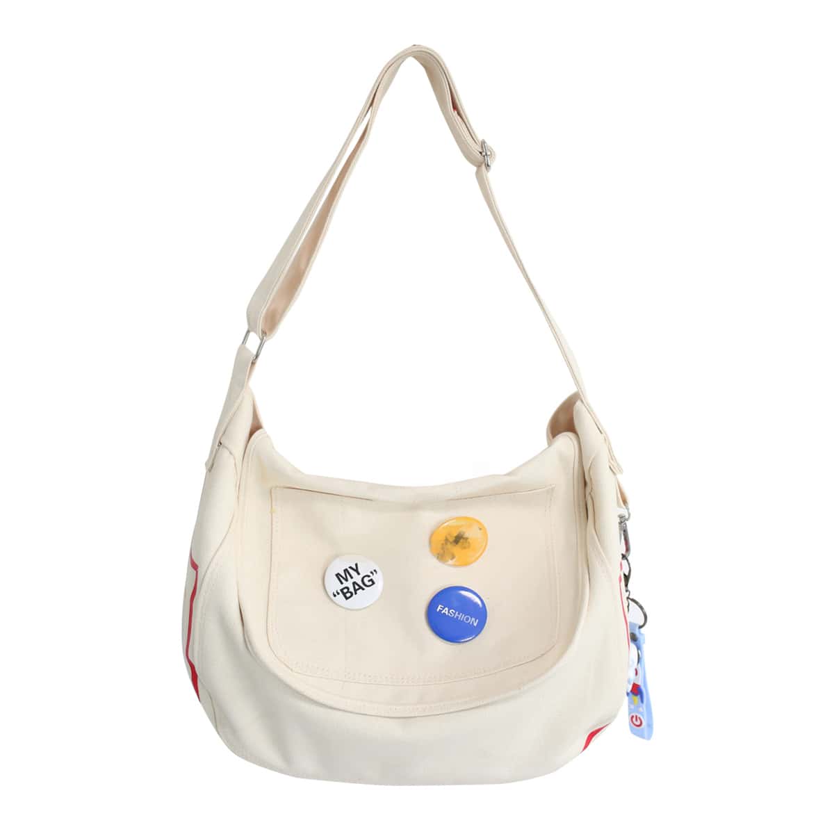 Letter Graphic Shoulder Bag, White