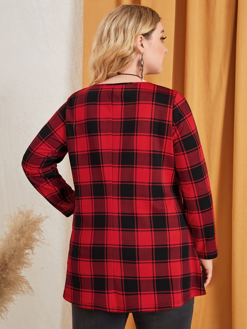 Plus Buffalo Plaid Print Tee