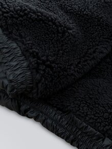 SOLOCOTE Śliczny, wiatroszczelny, wodoodporny, z kapturem i polarem, gruby, gruby, wyściełany płaszcz dla dziewcząt na zimę i święta Bożego Narodzenia - Czarne - Zobacz 8