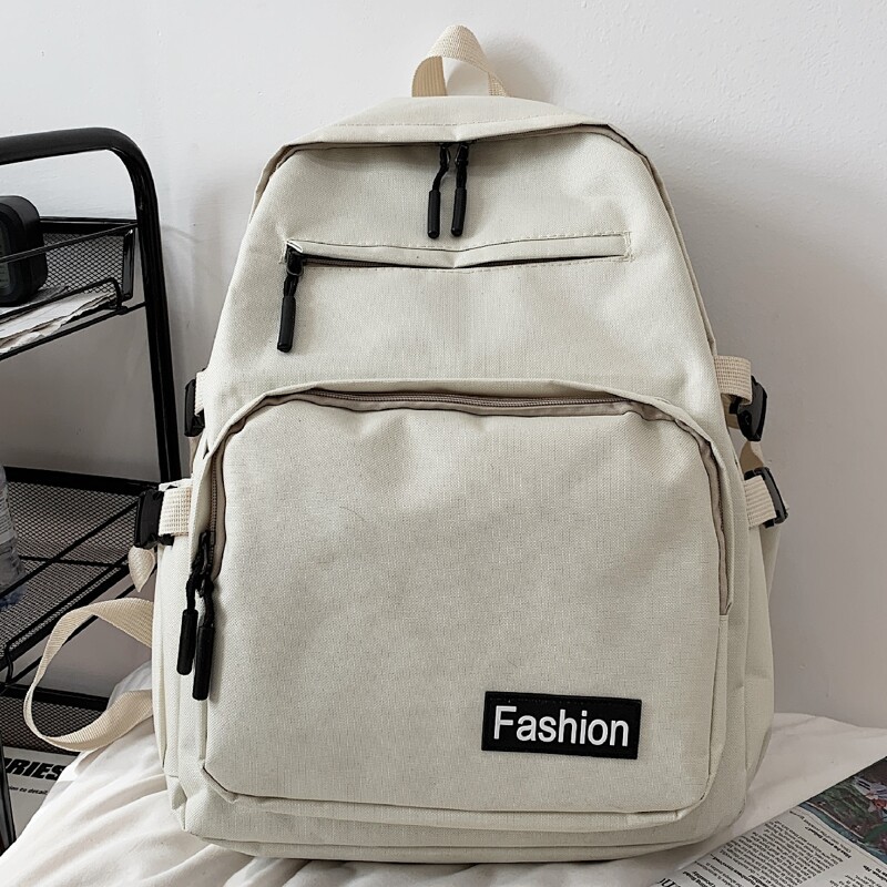 

Zip Front Backpack, White