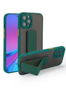 Plain Phone Case With Wristband Holder - Dark Green - View 1