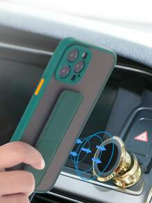 Plain Phone Case With Wristband Holder - Dark Green - View 3
