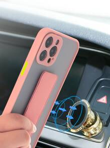 帶腕帶支架素色手機殼 - 珊瑚橙 - 查看 3