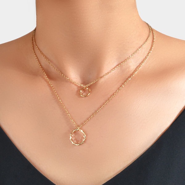 

Round Shape Layered Necklace, Gold