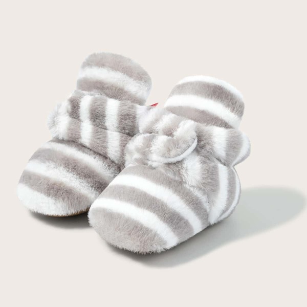 

Baby Striped Pattern Velcro Strap Boots, Multicolor