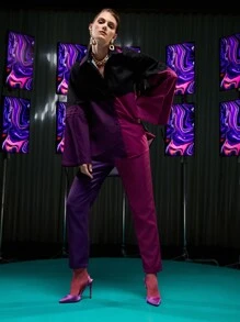 Reanne Wang Colourblock Button Through Cutout Shirt - Multicolor - View 7