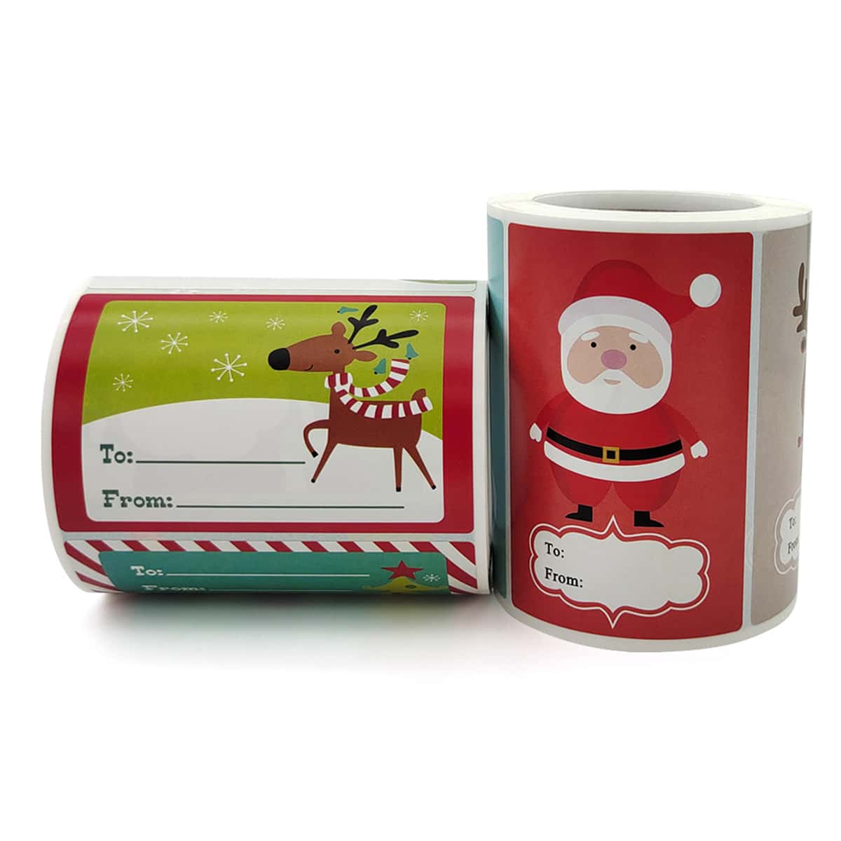 

1roll Christmas Elk & Santa Claus Pattern Sticker, Multicolor