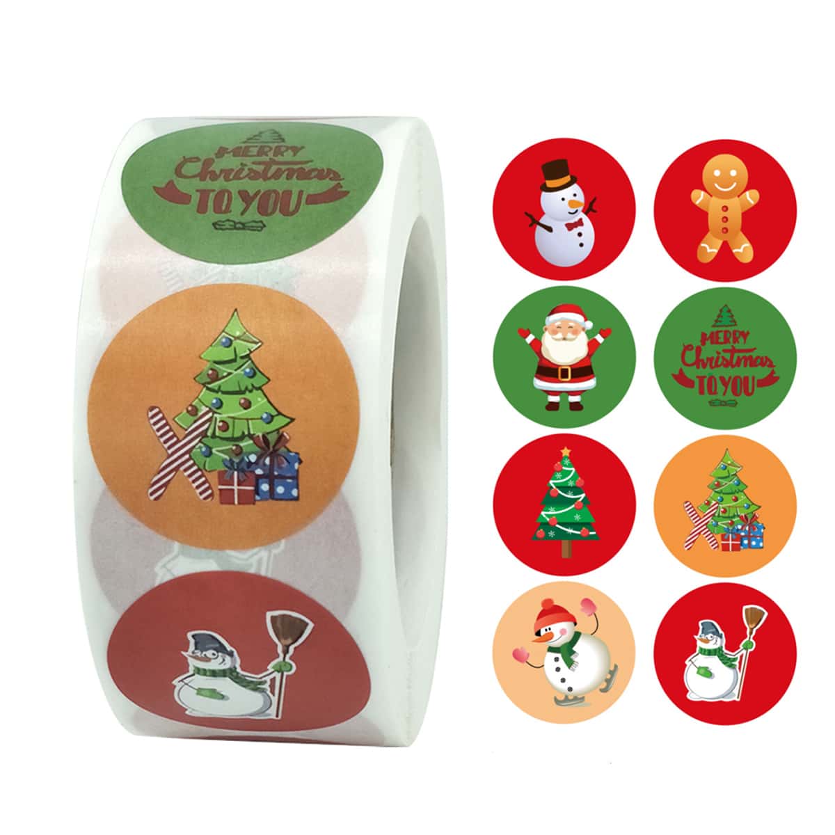 

1roll Christmas Pattern Sticker, Multicolor