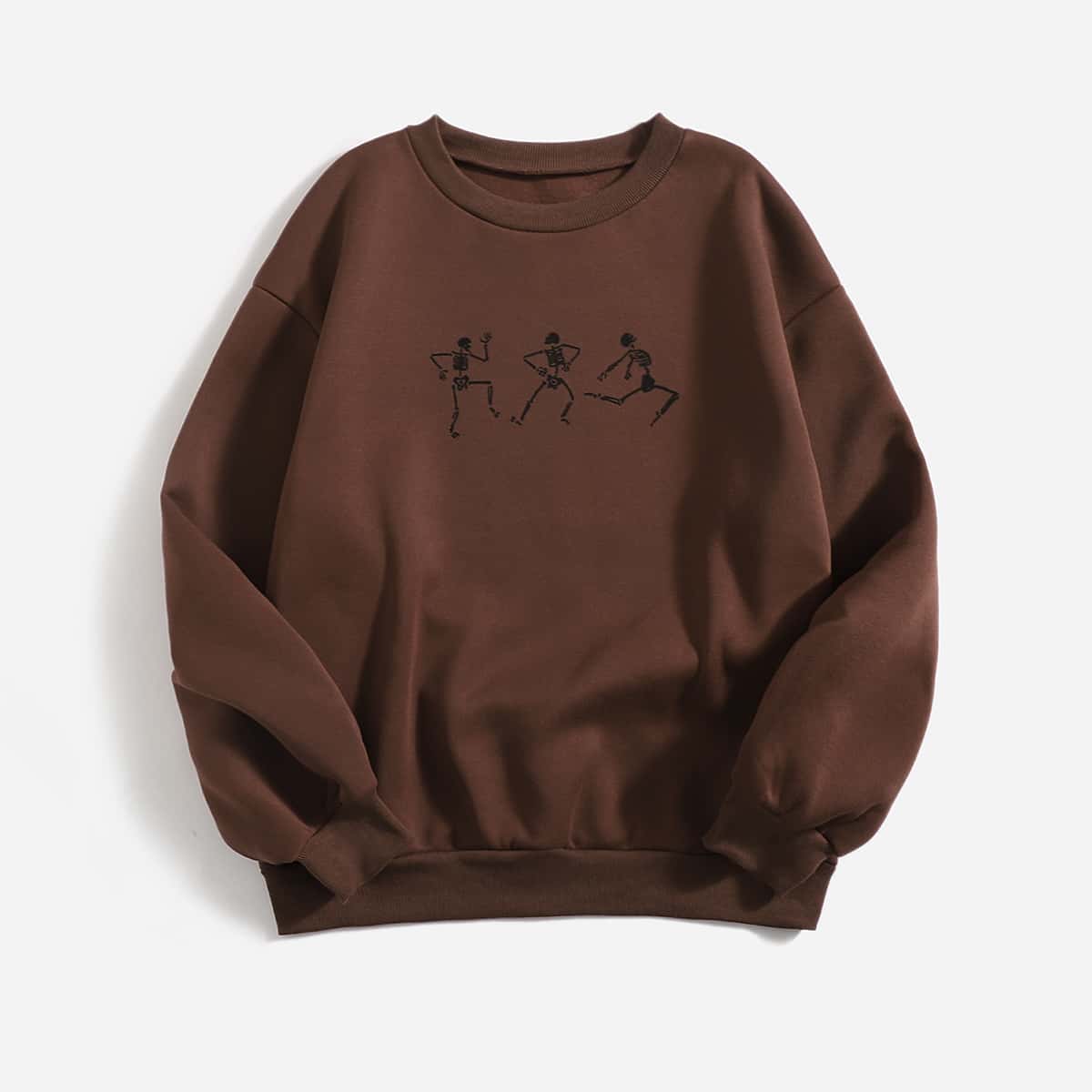 

Skull Graphic Sweatshirt, Rust brown
