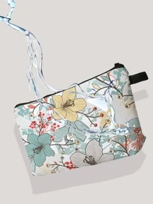 花卉圖案拉鍊化妝包 - 彩色 - 查看 3