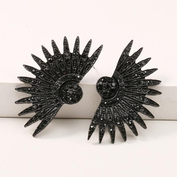 

Rhinestone Decor Stud Earrings, Black