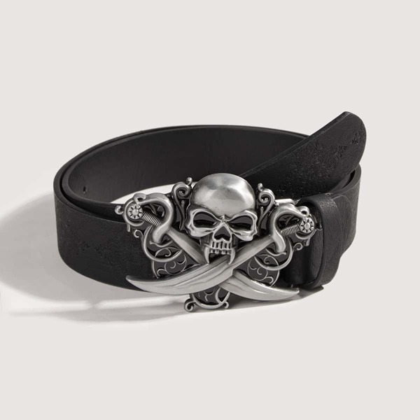

Skull Buckle Belt, Black