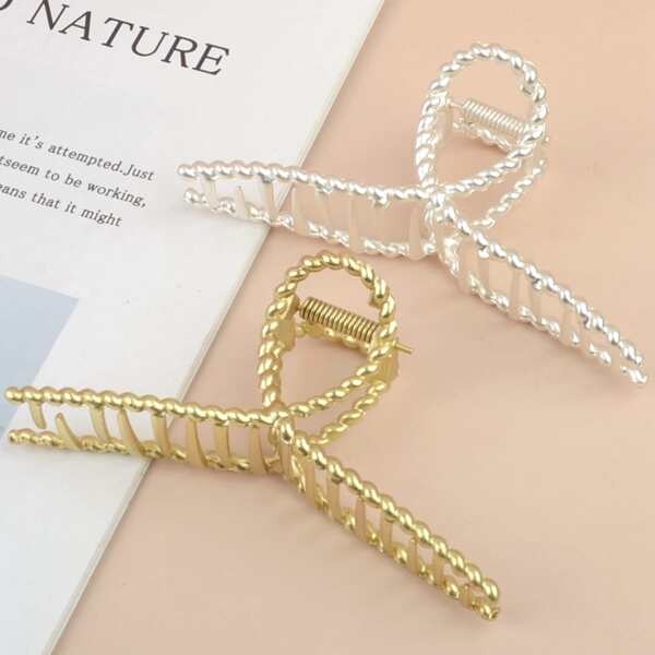 

2pcs Metal Hair Claw, Multicolor