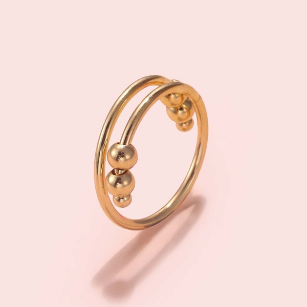 

Round Ball Decor Cuff Ring, Gold