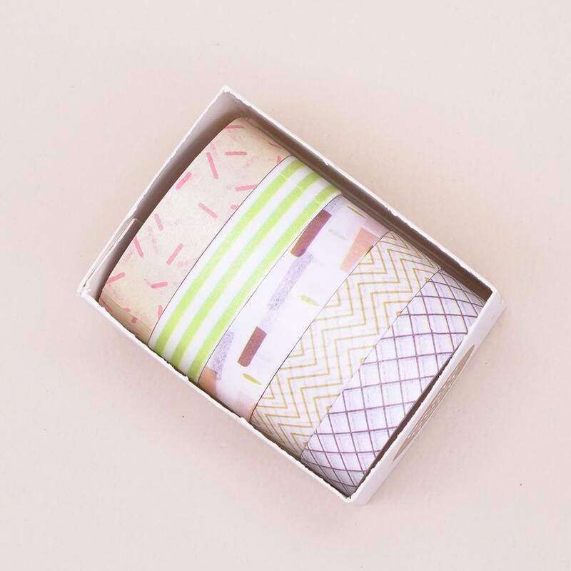 

5rolls Geometric Pattern Decorative Tape, Multicolor