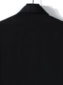 Manfinity Homme Men 1pc Plaid Spliced Pocket Patched Button Up Shirt, Fall, Long Sleeve Top - Multicolor - View 8