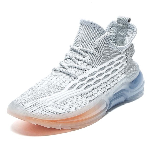 

Men High Top Knit Running Shoes, Grey