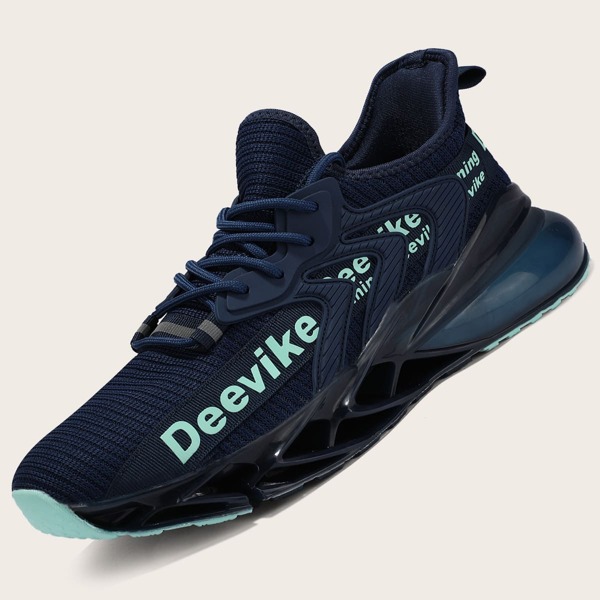 

Men Letter Graphic Lace Up Decor Chunky Sneakers, Navy blue