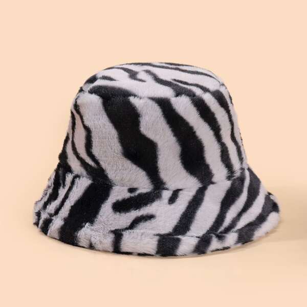 

Two Tone Fuzzy Bucket Hat, Multicolor