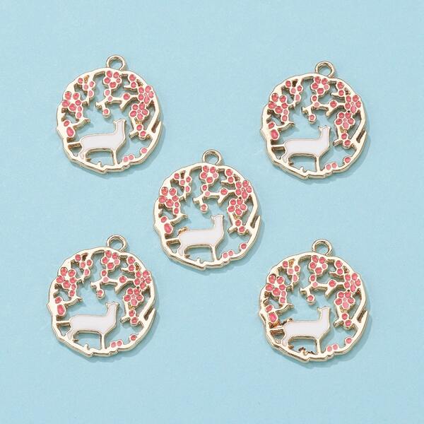 

5pcs Cat Decor DIY Pendant, Multicolor