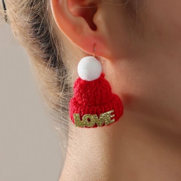 

Christmas Hat Drop Earrings, Multicolor
