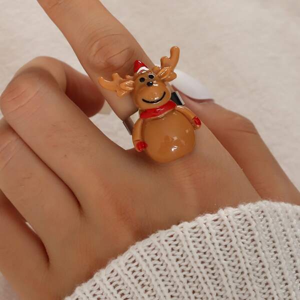 

Christmas Cartoon Ring, Brown