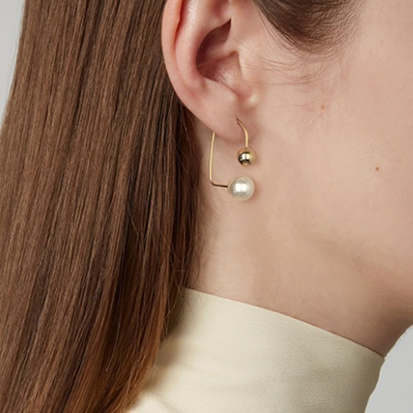 

Faux Pearl Decor Earrings, Gold
