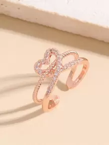 Rhinestone Decor Ring - Rose Gold - View 2