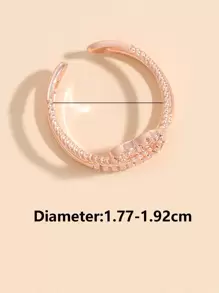 Rhinestone Decor Ring - Rose Gold - View 3