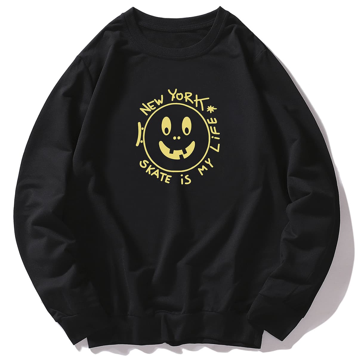 

Guys Letter Cartoon Graphic Sweatshirt, Black