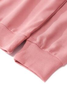 ROMWE MEN Sudadera Con Gráficos De Rosas Para Hombre - Rosa Pálido - Ver 4