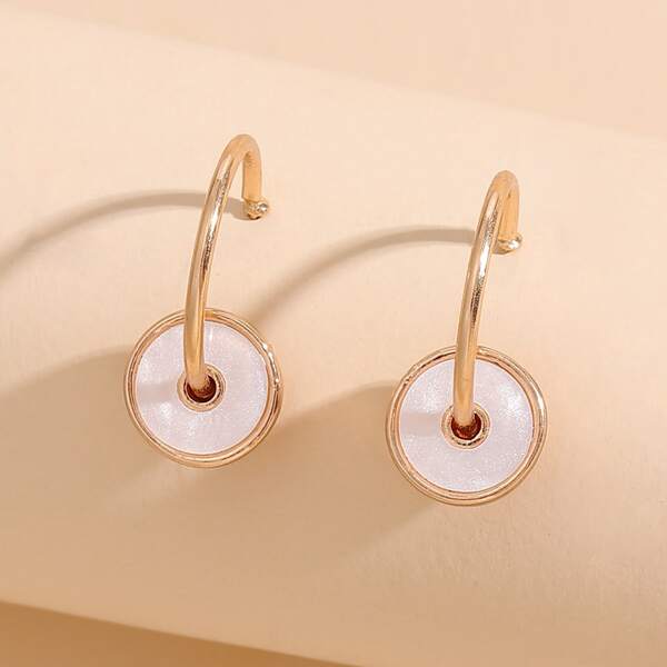 

Round Decor Earrings, Gold