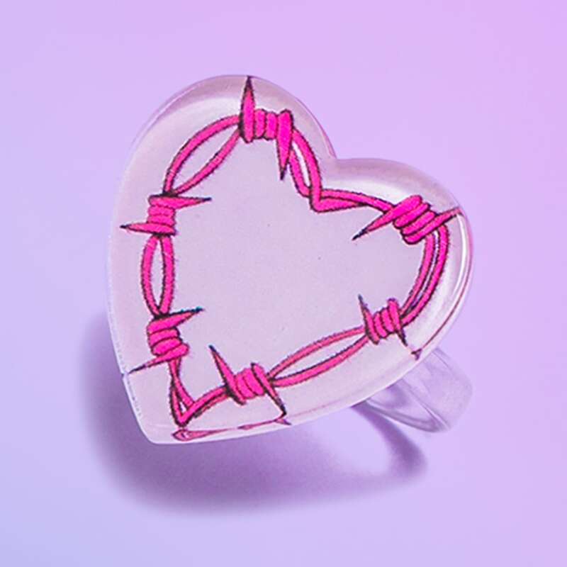 

Heart Decor Ring, Multicolor