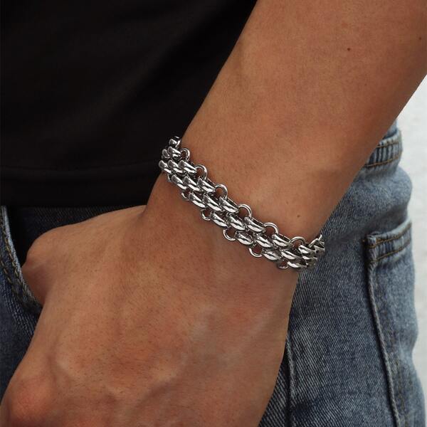 

Men Simple Bracelet, Silver