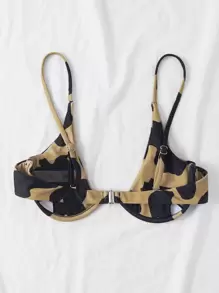 SHEIN Swim Summer Beach Cow Print Underwire Bikini Top - Multicolor - View 2