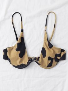 SHEIN Swim Summer Beach Cow Print Underwire Bikini Top - Multicolor - View 4