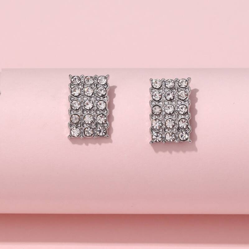 

Rhinestone Decor Earrings, Multicolor
