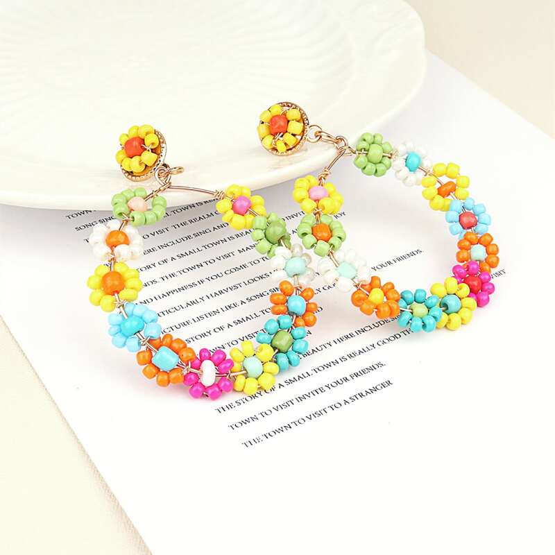

Floral Beaded Earrings, Multicolor
