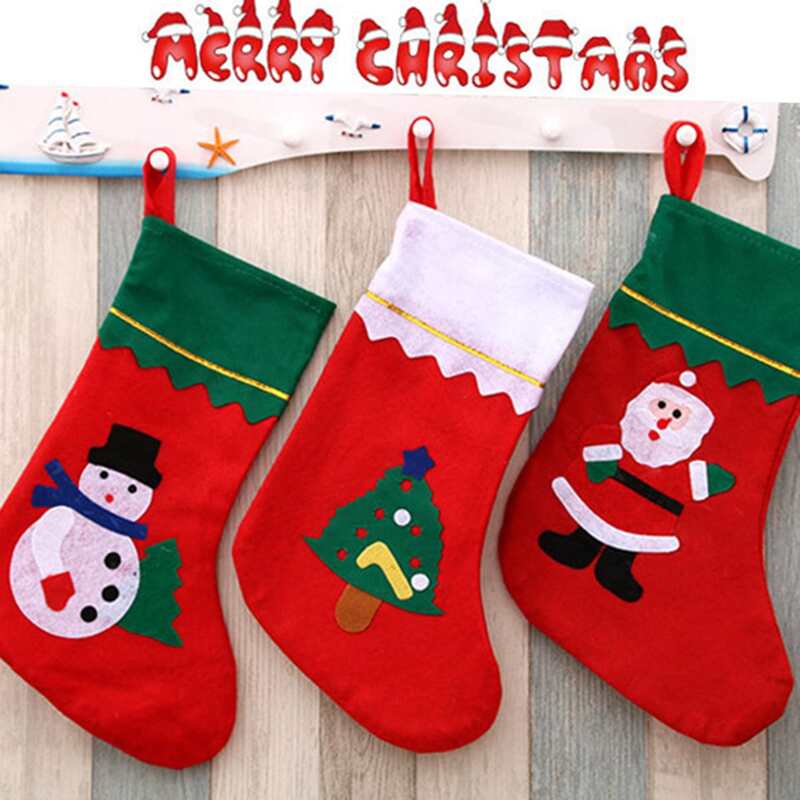 

1pc Christmas Sock Shaped Random Decoration, Red