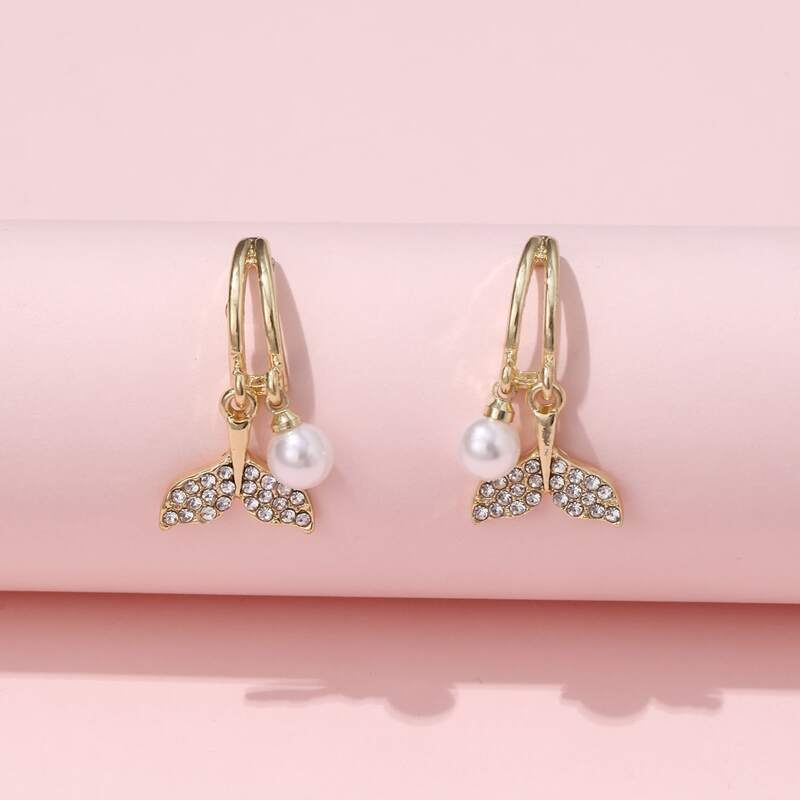 

Faux Pearl Drop Earrings, White