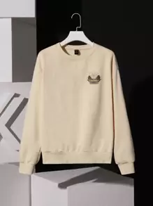 DanielSheridan Scenery Print Drop Shoulder Pullover - Apricot - View 1