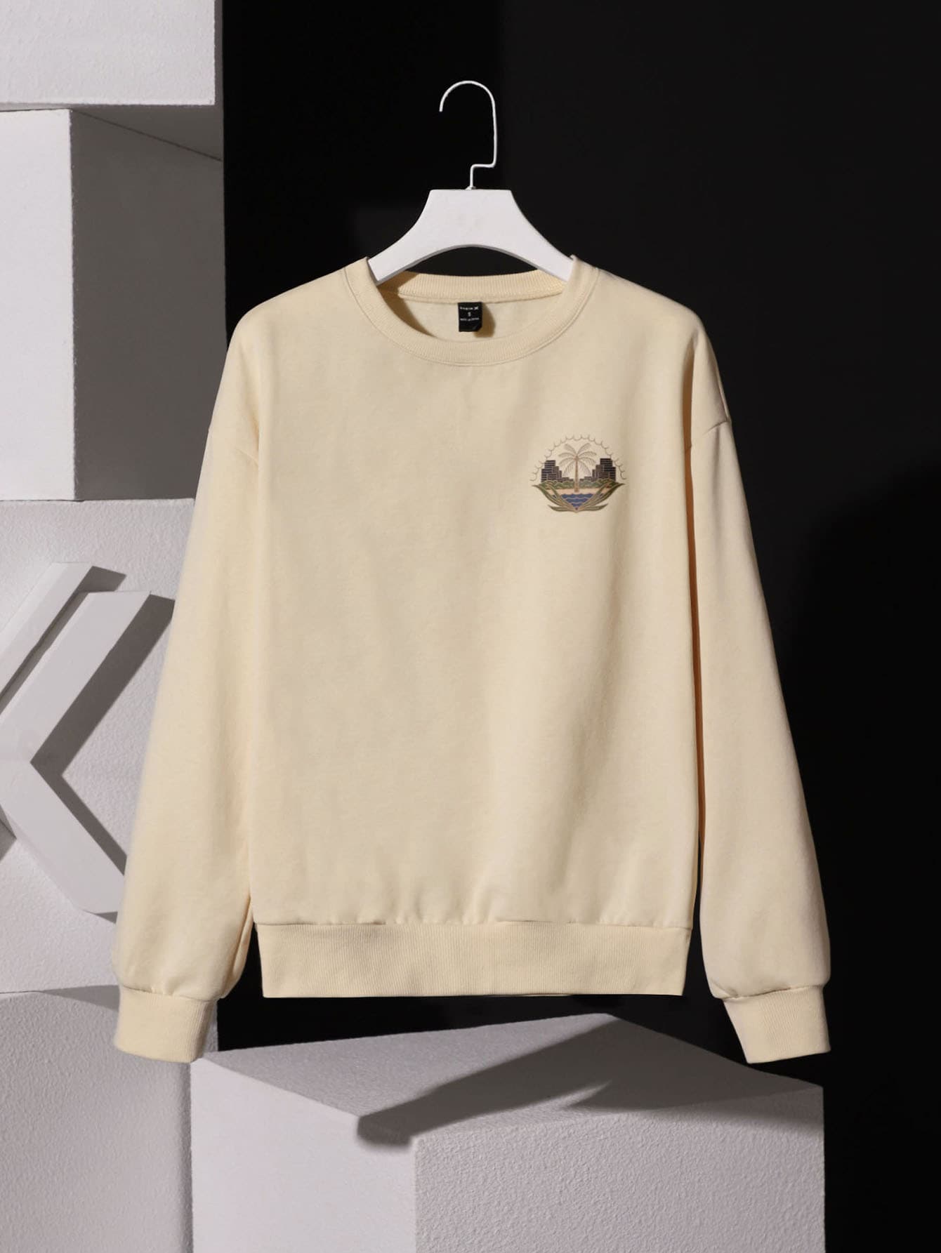 DanielSheridan Scenery Print Drop Shoulder Pullover - Apricot - View 1