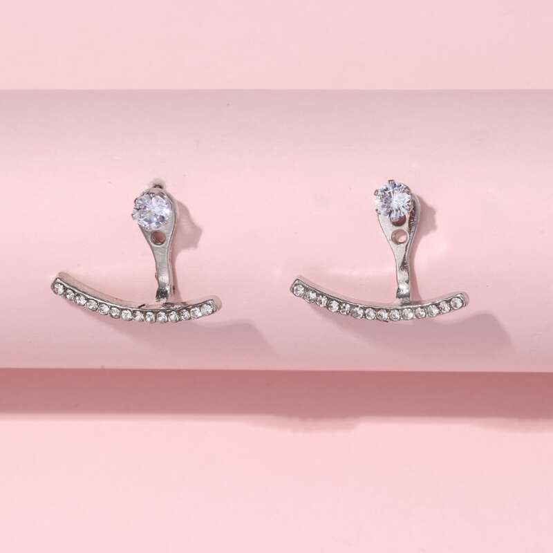 

Rhinestone Decor Earrings, White