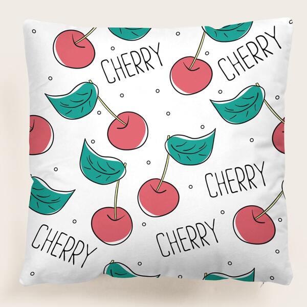 

Cherry Print Cushion Cover Without Filler, Multicolor