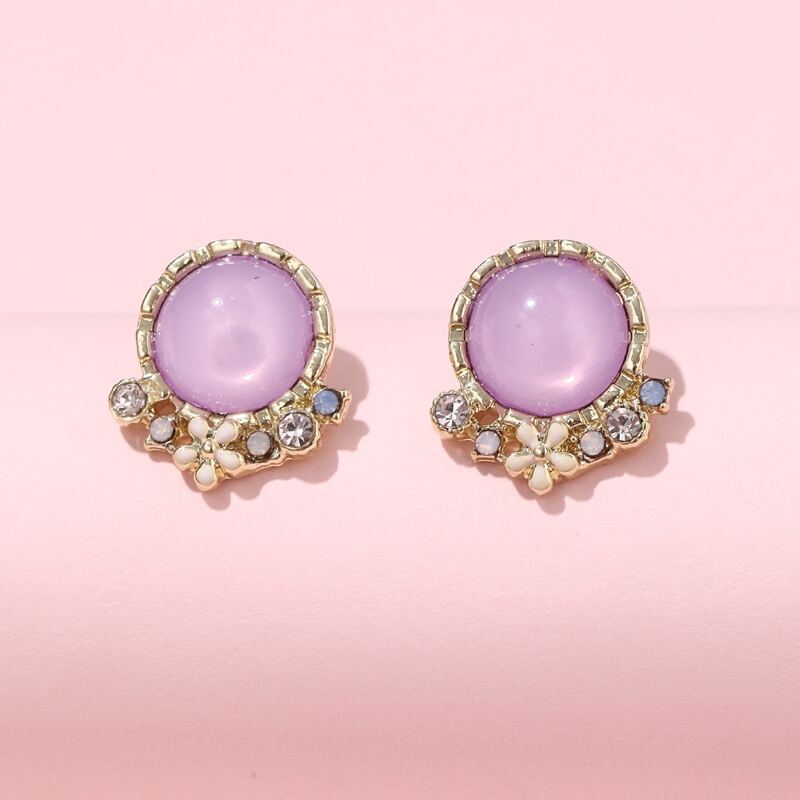 

Crystal Stud Earrings, Mauve purple