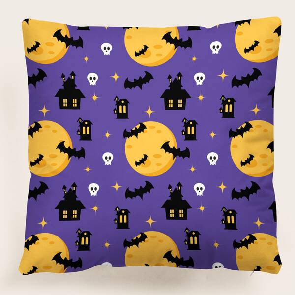 

Halloween Pattern Cushion Cover Without Filler, Multicolor